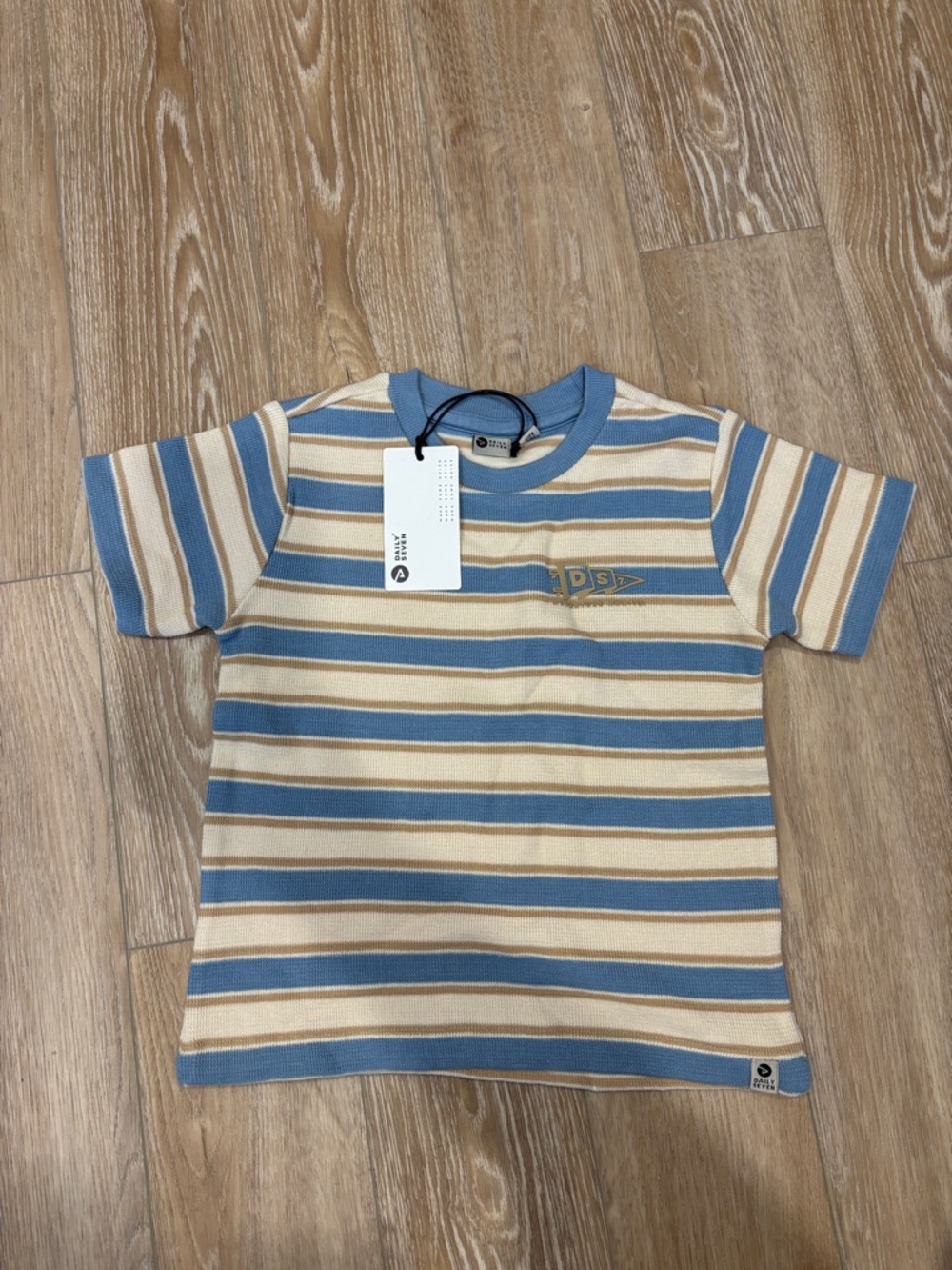 Kids Striped Short Sleeve Tee - Blue & Cream